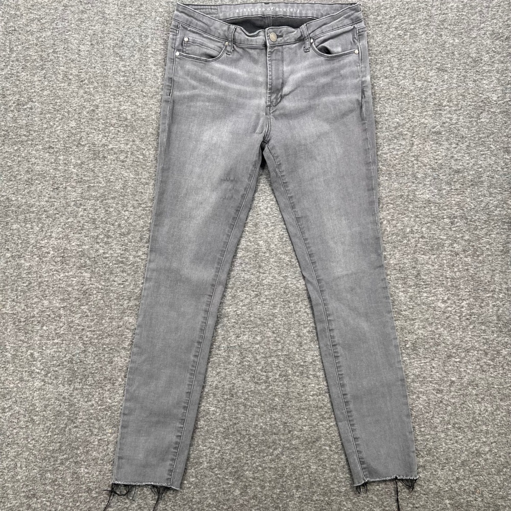 Articles of Society Sarah Skinny‎ Jeans Gray 31 Raw Hem Stretch Denim Womens